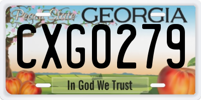 GA license plate CXG0279