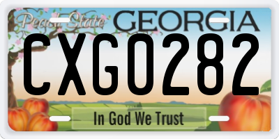 GA license plate CXG0282