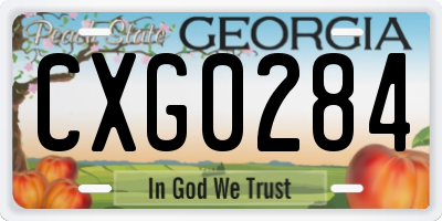 GA license plate CXG0284