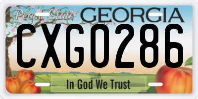 GA license plate CXG0286