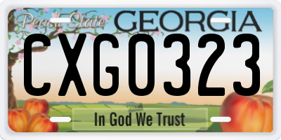 GA license plate CXG0323
