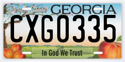 GA license plate CXG0335