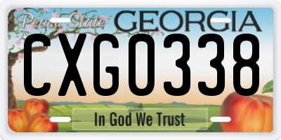 GA license plate CXG0338