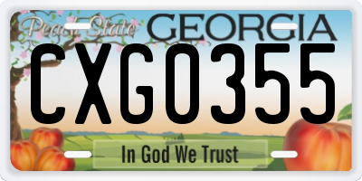 GA license plate CXG0355