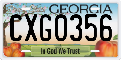 GA license plate CXG0356