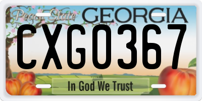 GA license plate CXG0367