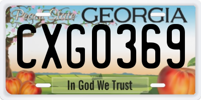 GA license plate CXG0369