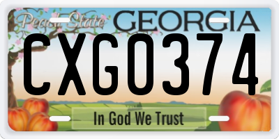 GA license plate CXG0374