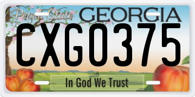 GA license plate CXG0375