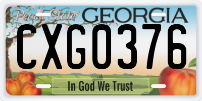 GA license plate CXG0376