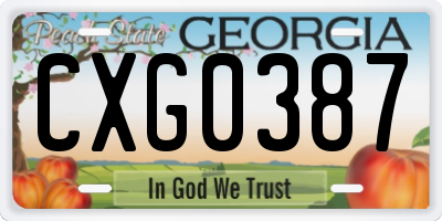 GA license plate CXG0387
