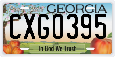 GA license plate CXG0395