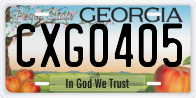 GA license plate CXG0405