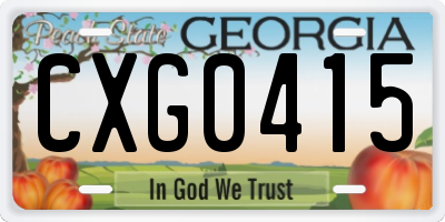 GA license plate CXG0415