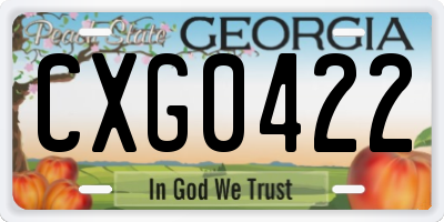 GA license plate CXG0422