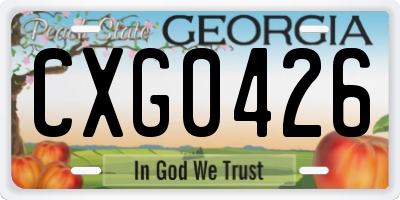 GA license plate CXG0426