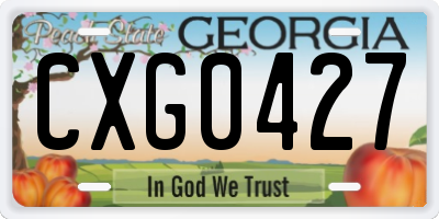 GA license plate CXG0427