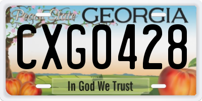 GA license plate CXG0428