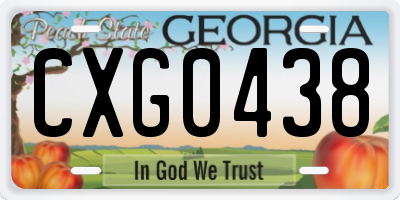 GA license plate CXG0438