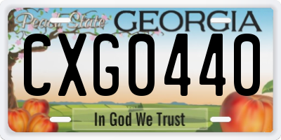 GA license plate CXG0440