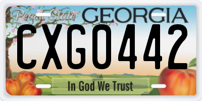 GA license plate CXG0442