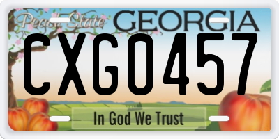 GA license plate CXG0457