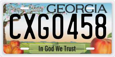 GA license plate CXG0458