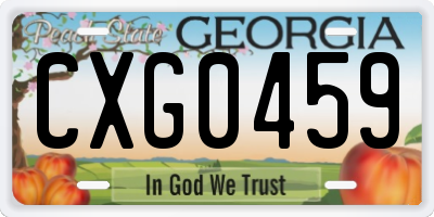GA license plate CXG0459