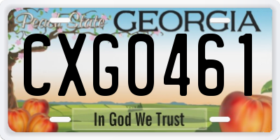 GA license plate CXG0461