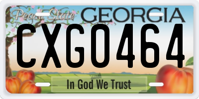 GA license plate CXG0464