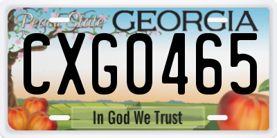 GA license plate CXG0465