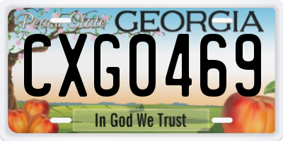 GA license plate CXG0469