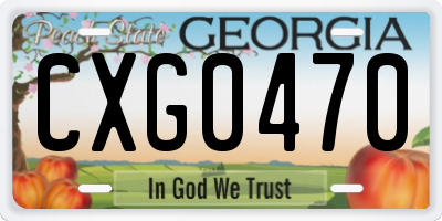 GA license plate CXG0470