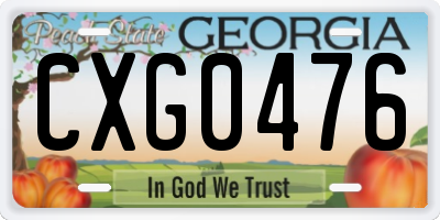 GA license plate CXG0476