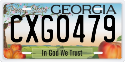 GA license plate CXG0479
