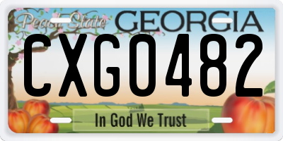 GA license plate CXG0482