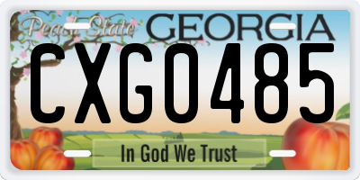 GA license plate CXG0485