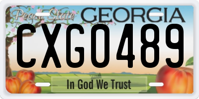 GA license plate CXG0489