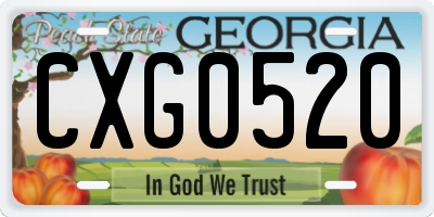 GA license plate CXG0520