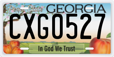 GA license plate CXG0527