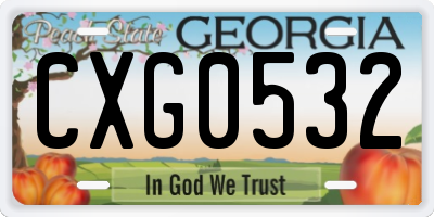 GA license plate CXG0532