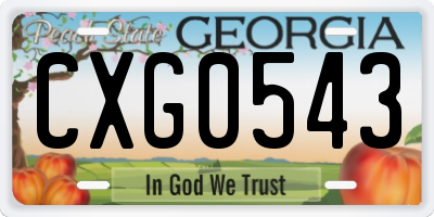 GA license plate CXG0543