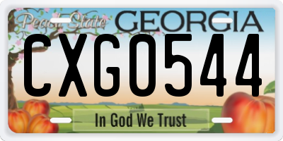 GA license plate CXG0544