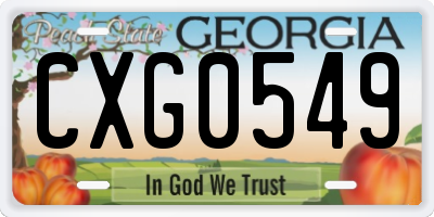 GA license plate CXG0549
