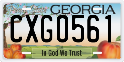 GA license plate CXG0561