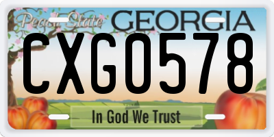 GA license plate CXG0578