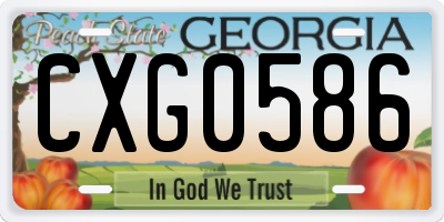 GA license plate CXG0586