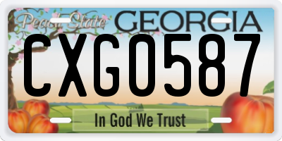 GA license plate CXG0587
