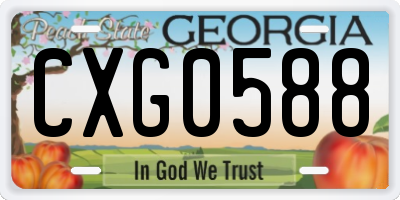 GA license plate CXG0588