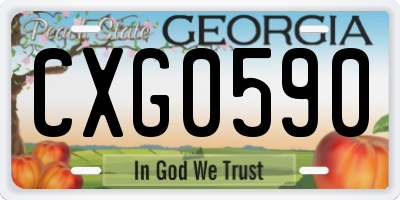 GA license plate CXG0590